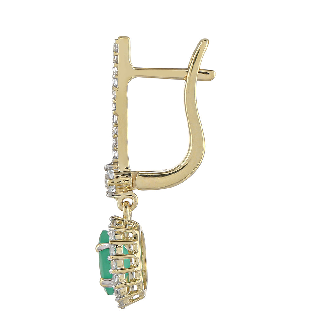 KultaKorvakorut Brasilian Smaragdilla ja Valkoisella Topaasilla