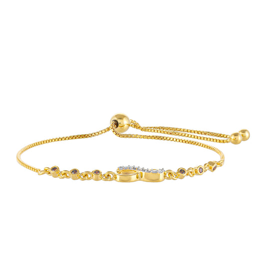 Kullattu hopeaRannekoru Punaisella Timantilla ja Valkoisella Timantilla