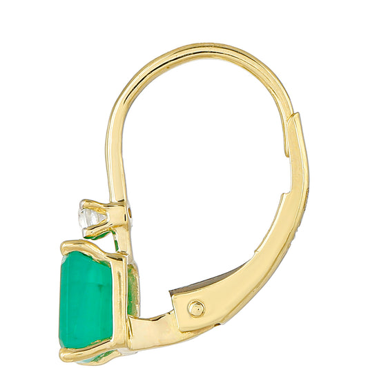 KultaKorvakorut Brasilian Smaragdilla ja Luonnonzirkonialla