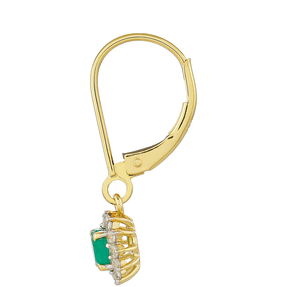 KultaKorvakorut Brasilian Smaragdilla ja Luonnonzirkonialla