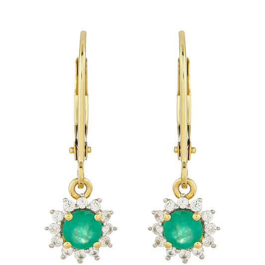 KultaKorvakorut Brasilian Smaragdilla ja Luonnonzirkonialla