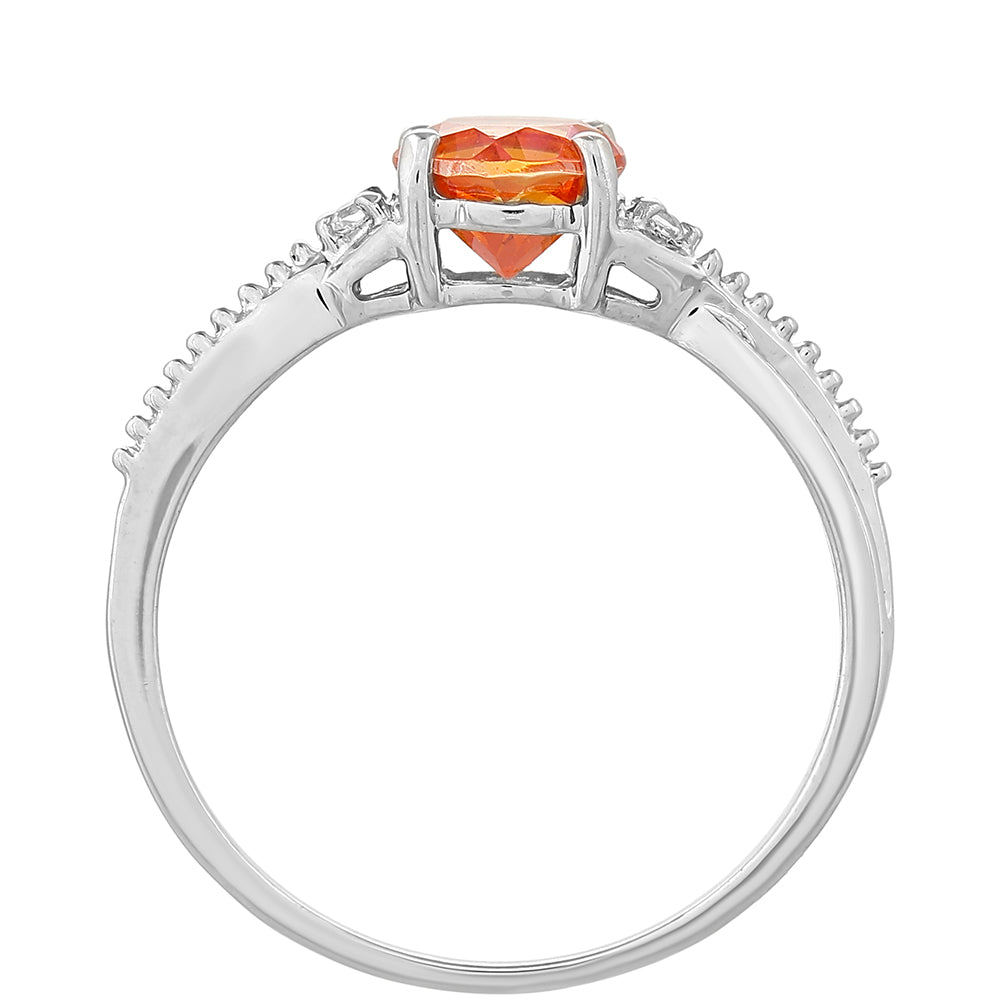 HopeaSormus Padparadschan Kvartsilla ja Valkoisella Topaasilla