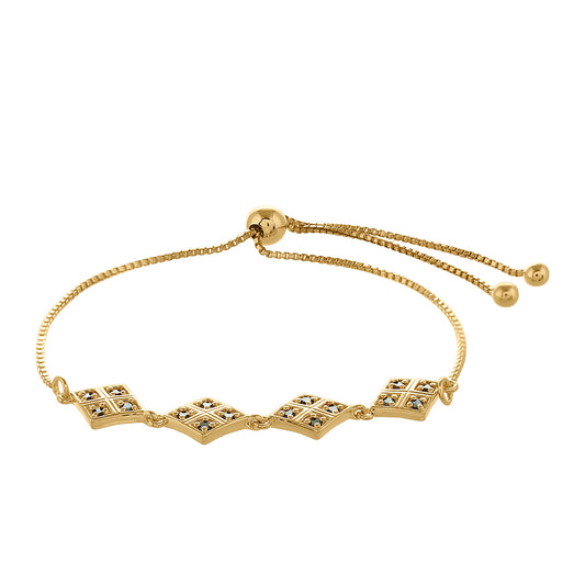 Kullattu hopeaRannekoru VihreÀllÀ Timantilla