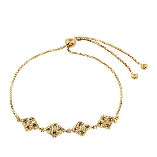 Kullattu hopeaRannekoru VihreÀllÀ Timantilla