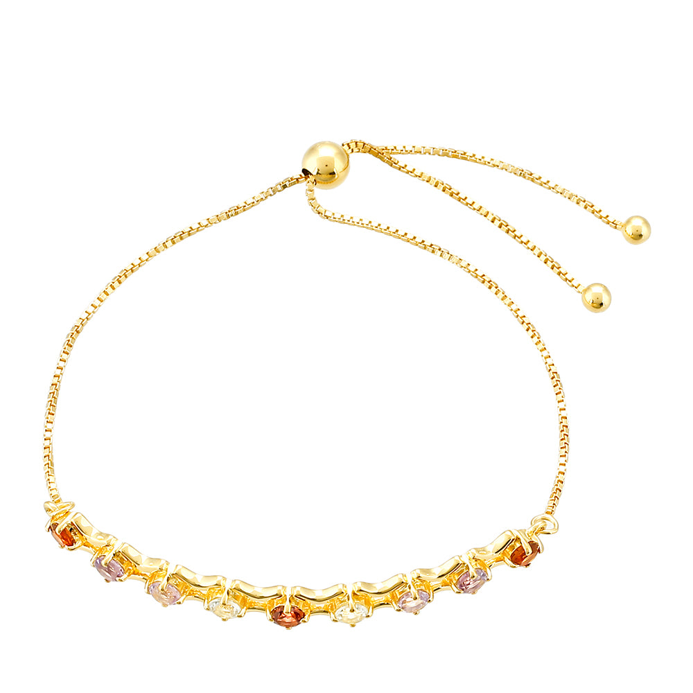 Kullattu hopeaRannekoru Ametisti ja Madeiran Sitriinillä