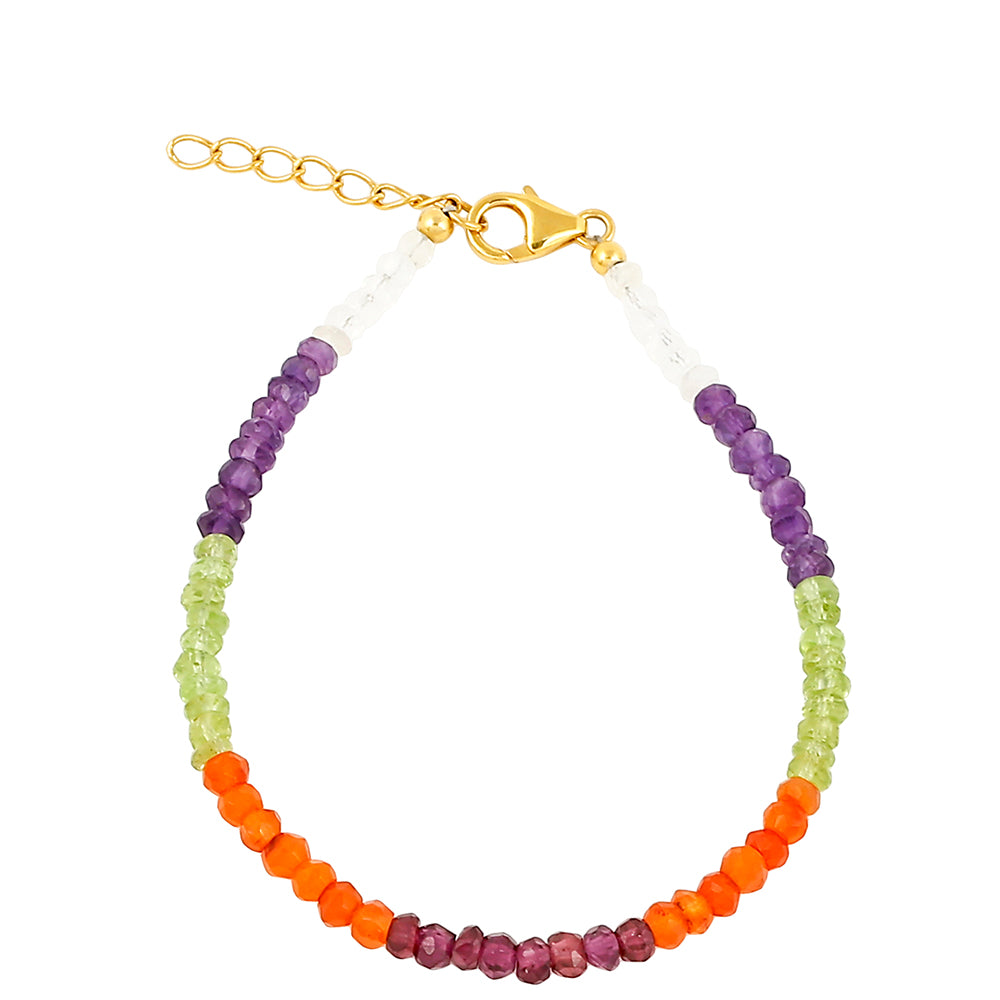 Kullattu hopeaRannekoru Kaleidoskooppijalokivillä