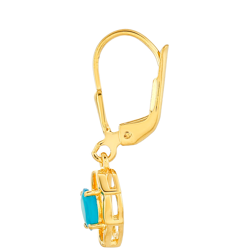 Kullatut hopeat Korvakorut Etiopialaisella Paraiba-Sinisellä Opaalilla