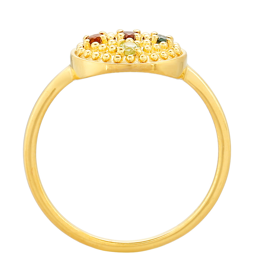 Kullattu hopeaSormus Ametisti ja Madeiran Sitriinillä