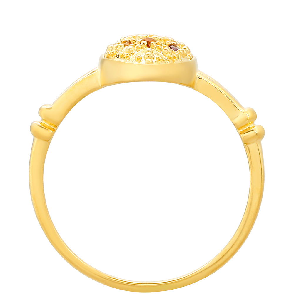 Kullattu hopeaSormus Ametisti ja Madeiran Sitriinillä