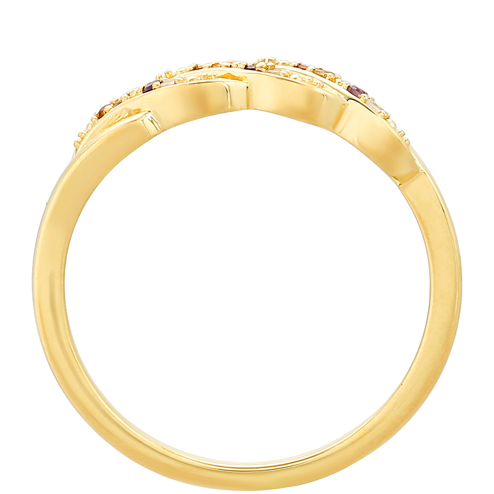 Kullattu hopeaSormus Ametisti ja Madeiran Sitriinillä