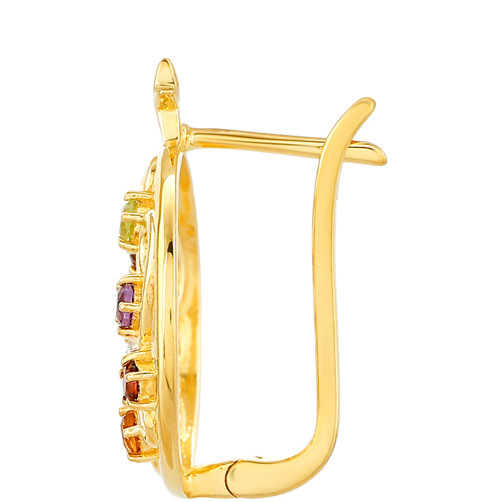 Kullatut hopeat Korvakorut Ametisti ja Sitriinillä