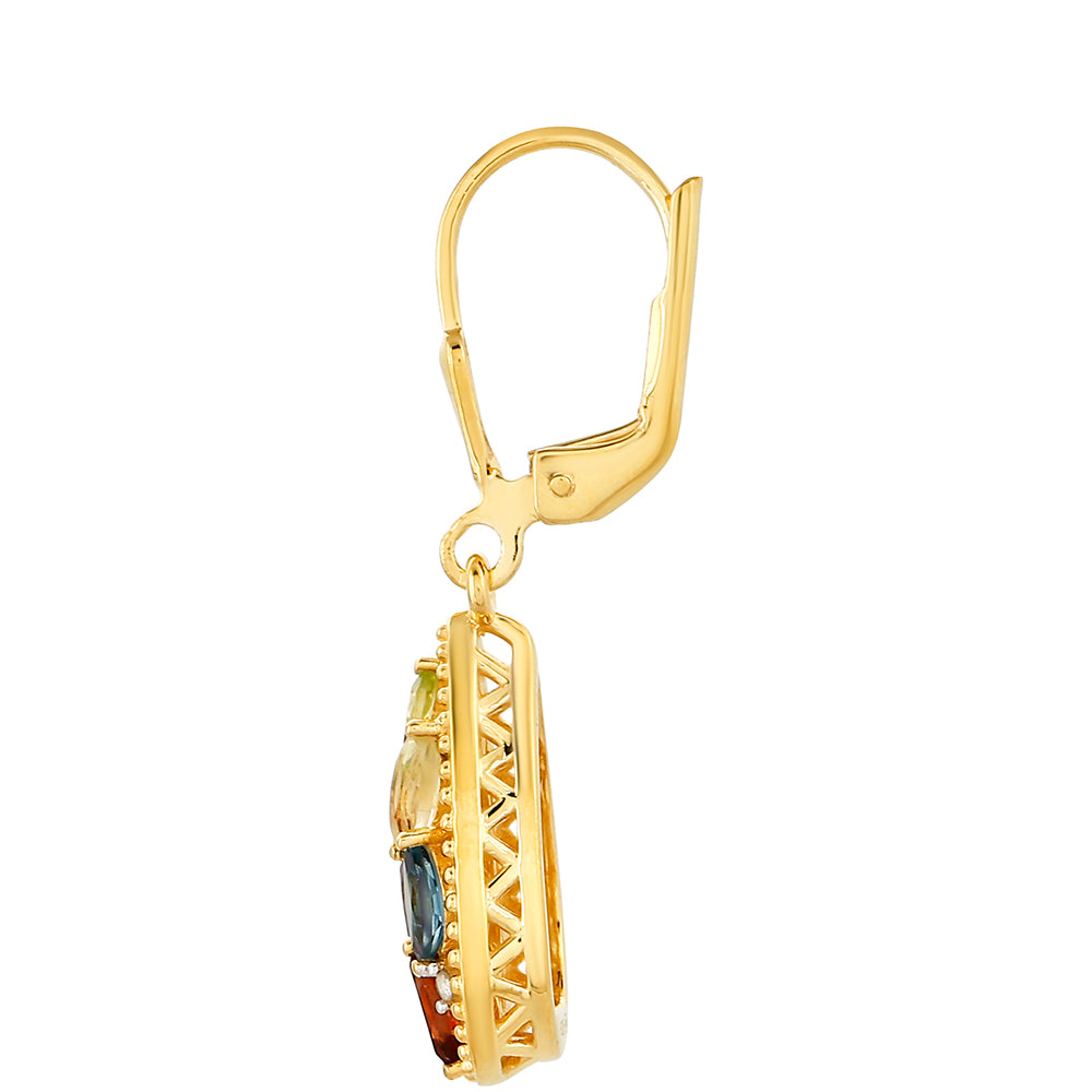 Kullatut hopeat Korvakorut Ametisti ja Sitriinillä