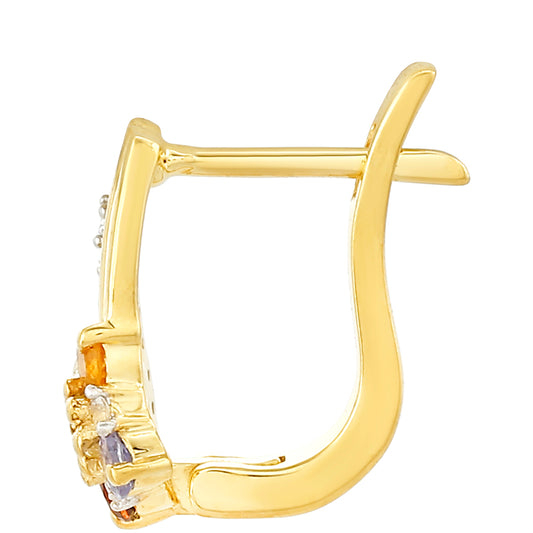 Kullatut hopeat Korvakorut Tansaniitilla ja Sitriinillä