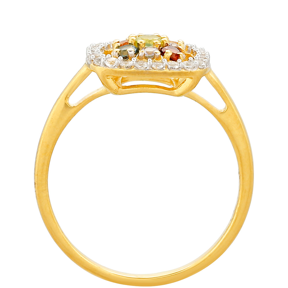 Kullattu hopeaSormus Tansaniitilla ja Madeiran Sitriinillä