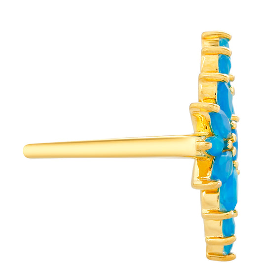 Kullattu hopeaSormus Etiopialaisella Paraiba-SinisellÀ Opaalilla