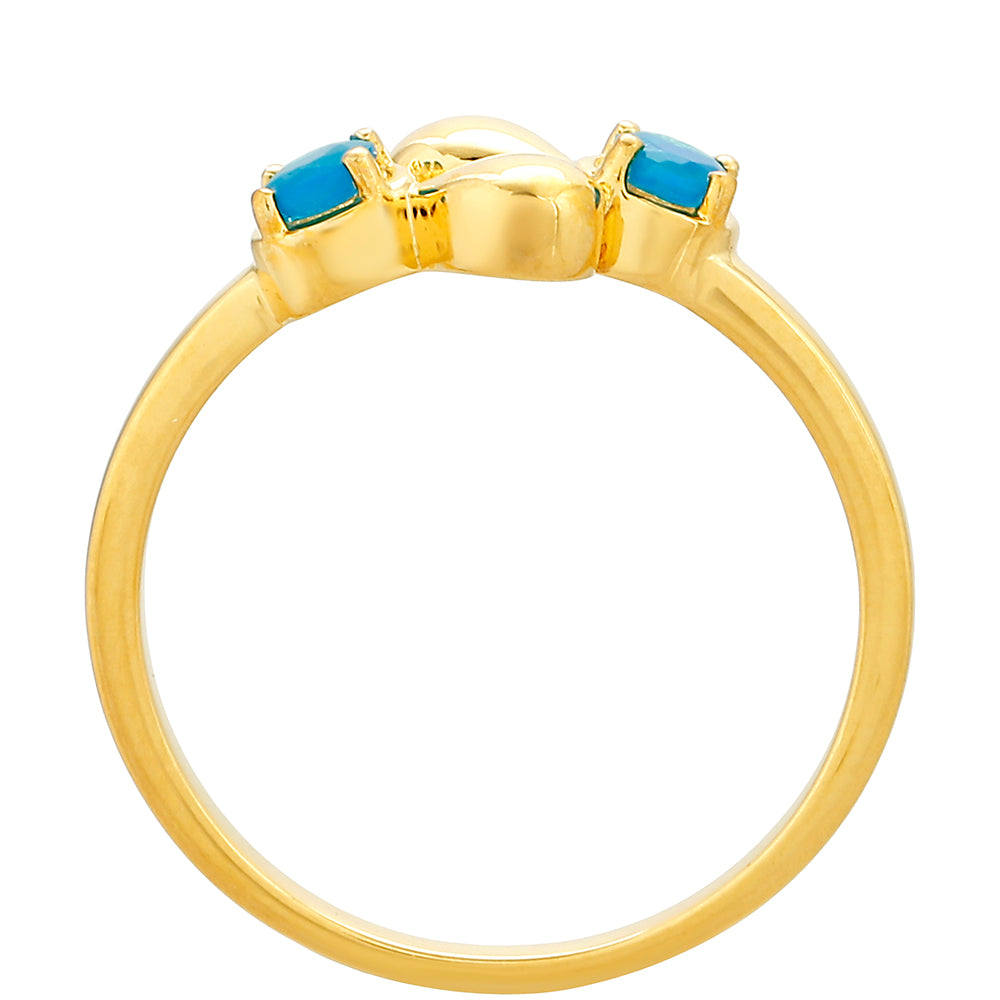 Kullattu hopeaSormus Etiopialaisella Paraiba-Sinisellä Opaalilla