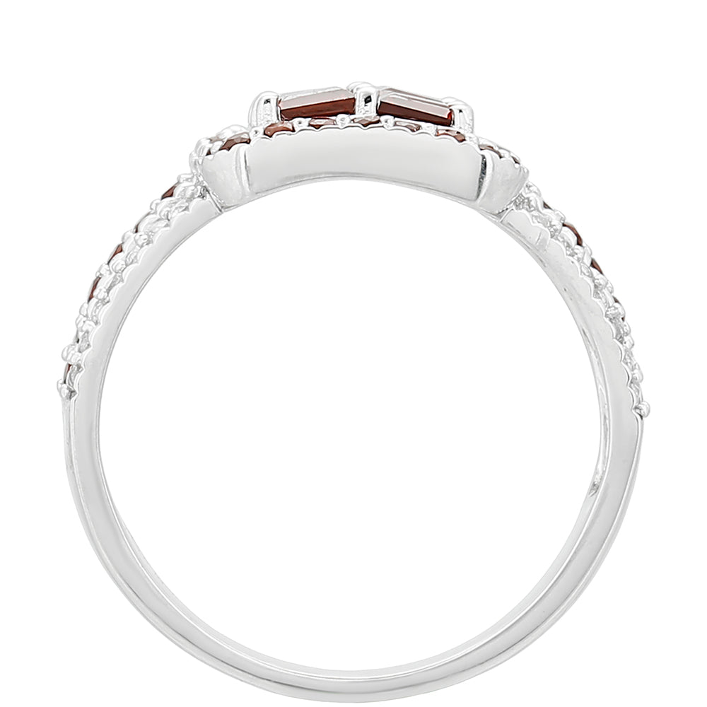 HopeaSormus Granaatilla ja Valkoisella Topaasilla