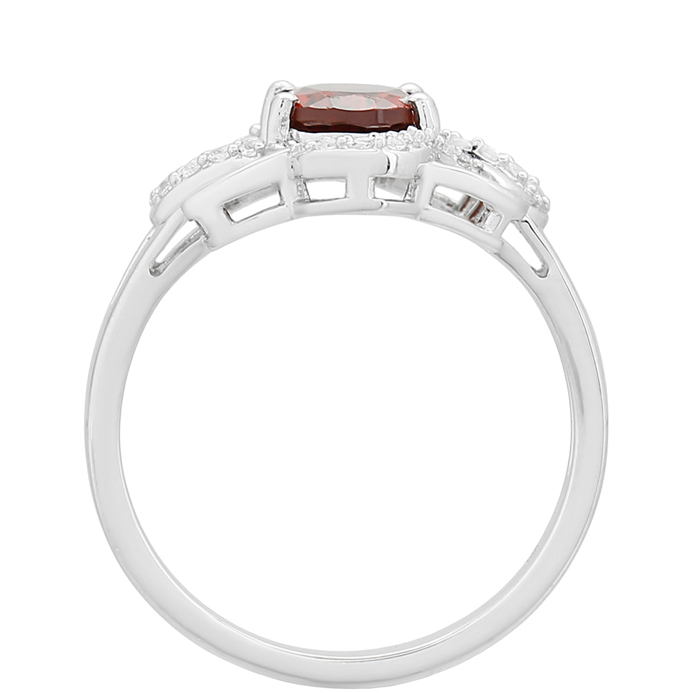 HopeaSormus Granaatilla ja Valkoisella Topaasilla