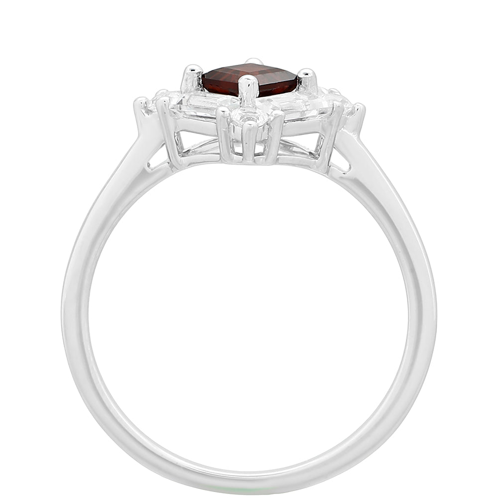 HopeaSormus Granaatilla ja Valkoisella Topaasilla