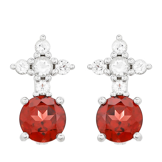 HopeaKorvakorut Granaatilla ja Valkoisella Topaasilla