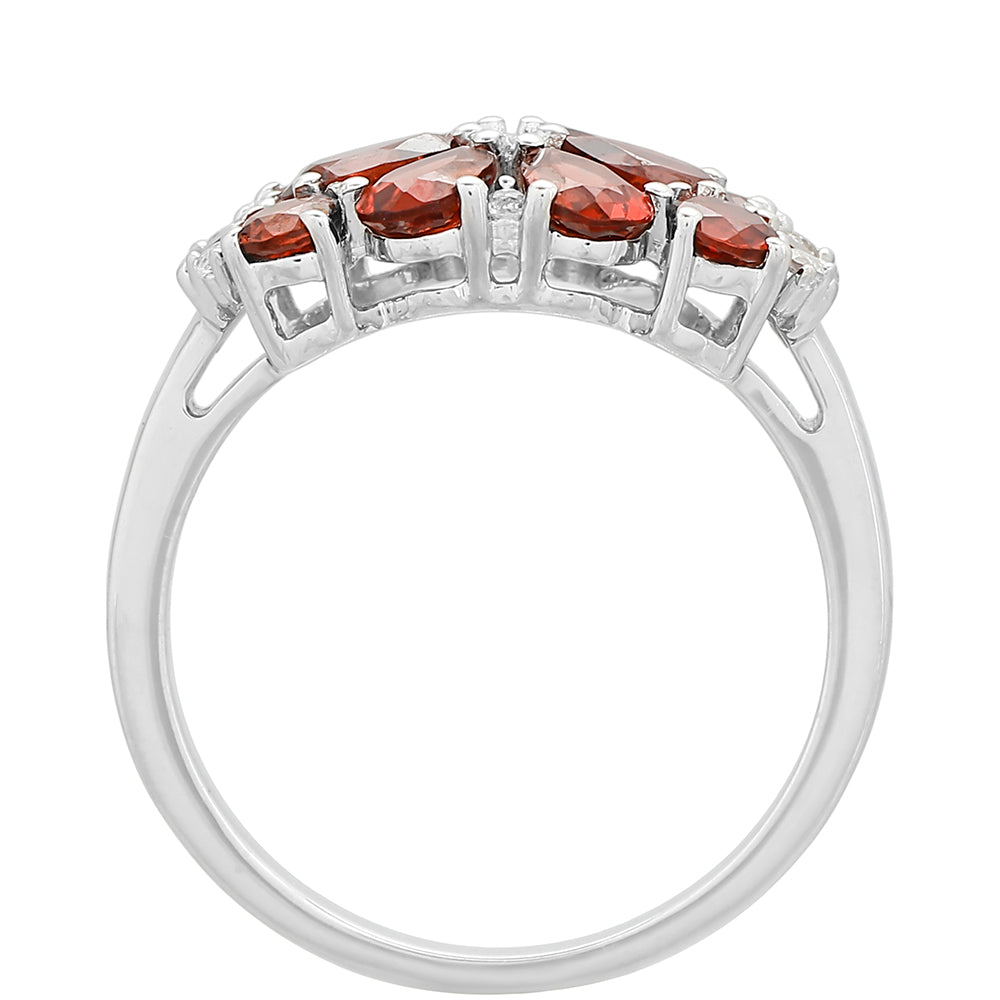 HopeaSormus Granaatilla ja Valkoisella Topaasilla