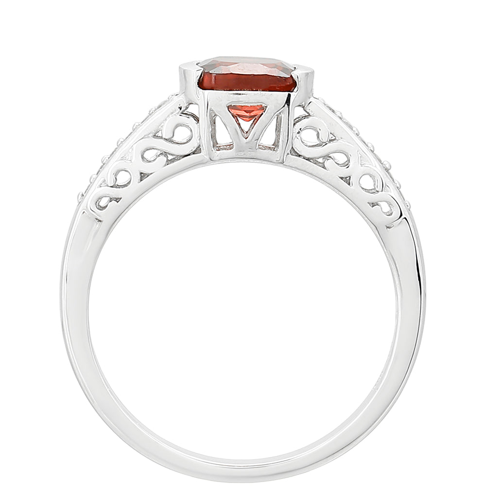 HopeaSormus Granaatilla ja Valkoisella Topaasilla