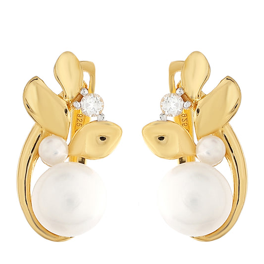 Kullatut hopeat Korvakorut ViljellyllÀ Makeanveden BarokkihelmellÀ ja Valkoisella Topaasilla