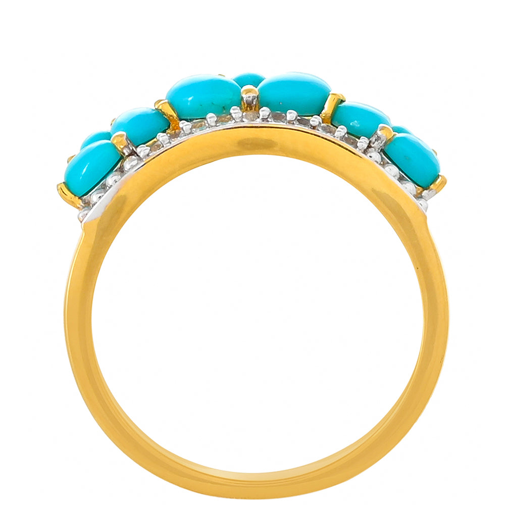 Kullattu hopeaSormus Ruususen Turkoosilla