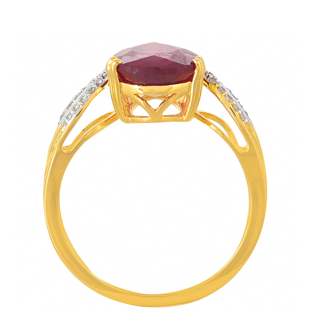 Kullattu hopeaSormus Malagassin Rubiinilla ja Valkoisella Topaasilla