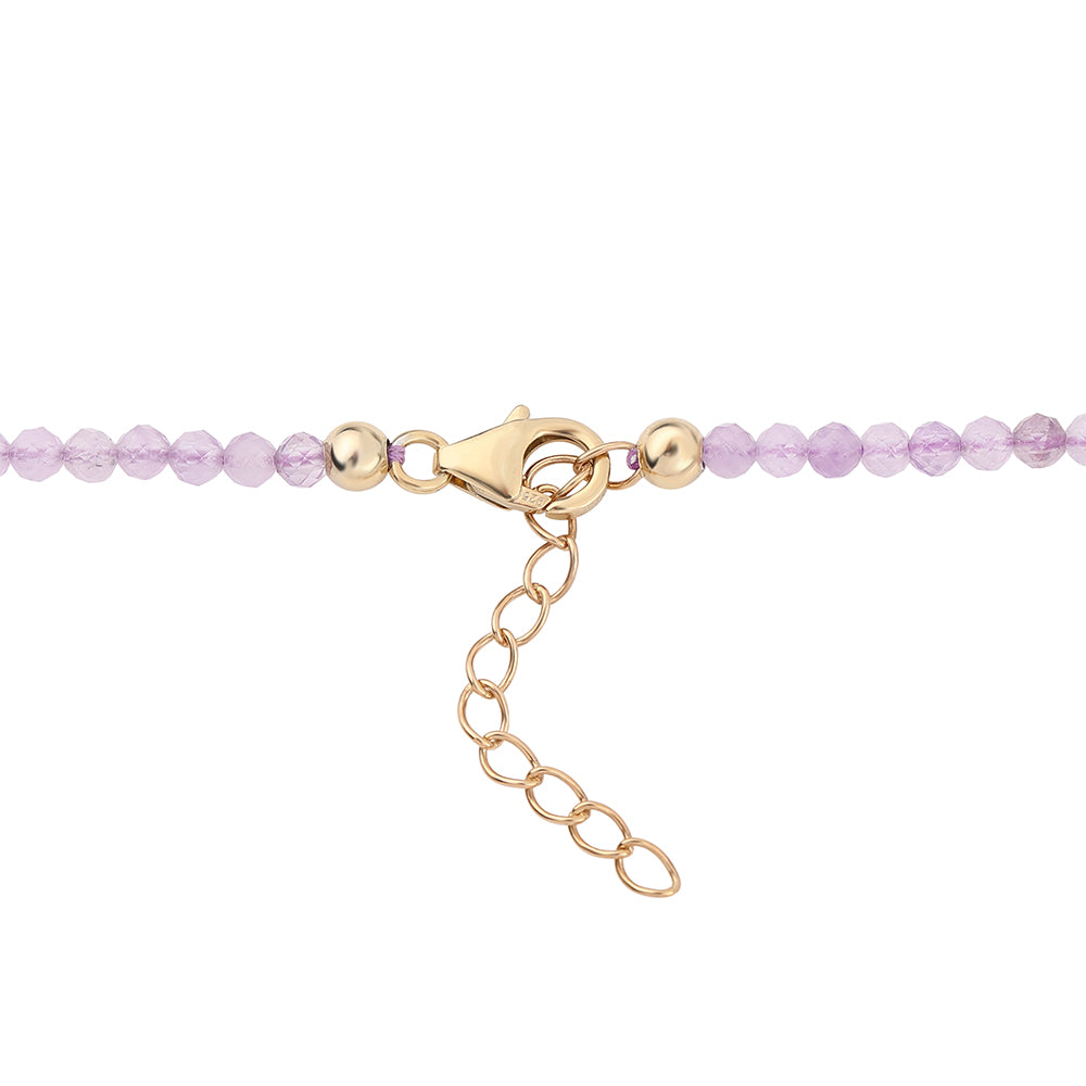 Kullattu hopeaKaulakoru Rose De France Ametistilla