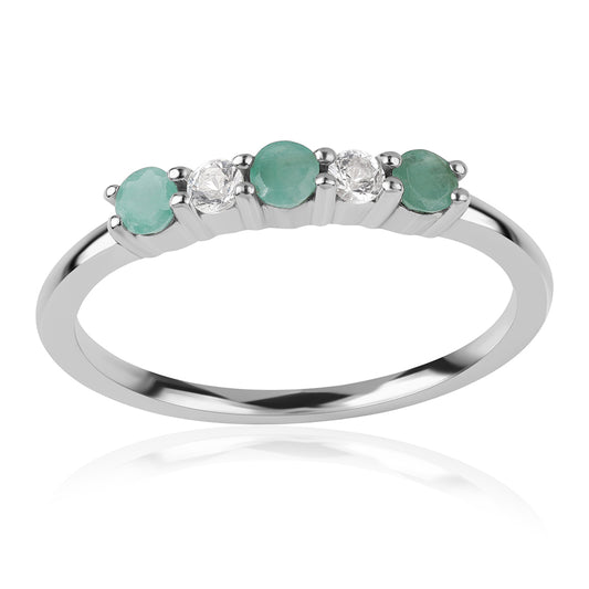 HopeaSormus Brasilian Smaragdilla ja Valkoisella Topaasilla