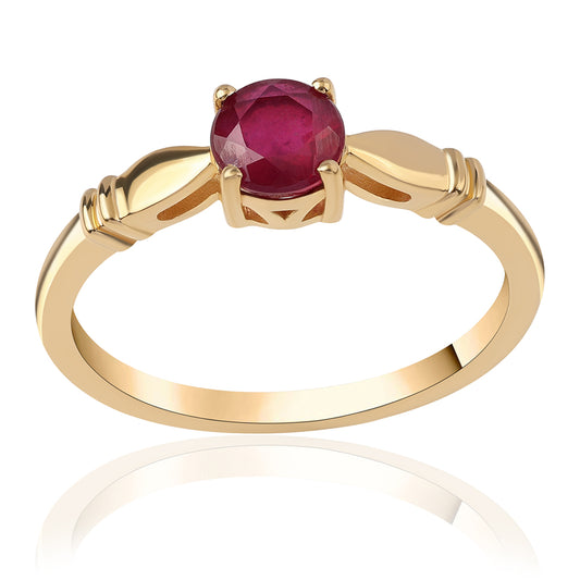 Kullattu hopeaSormus Mosambikin Rubiinilla