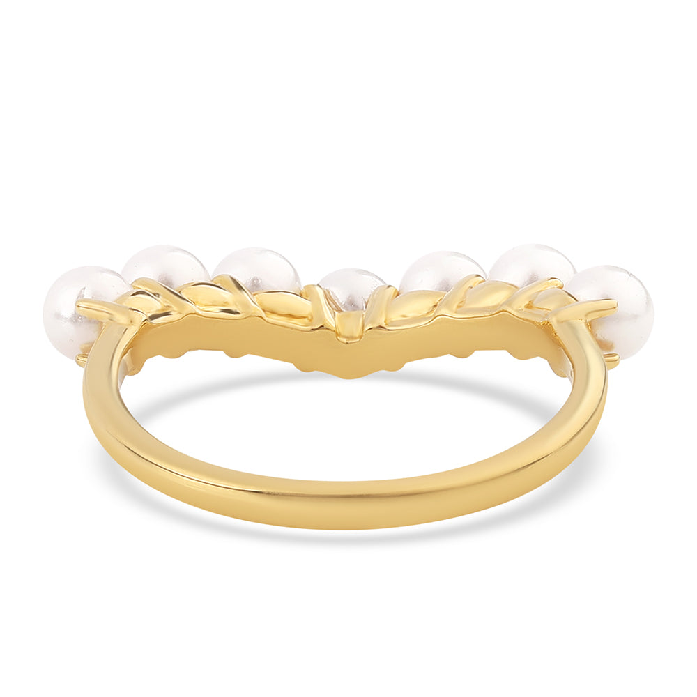 Kullattu hopeaSormus Makeanveden Valkoisella Helmellä