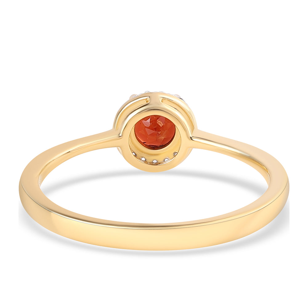 Kullattu hopeaSormus Barton Granaatilla ja Valkoisella Topaasilla