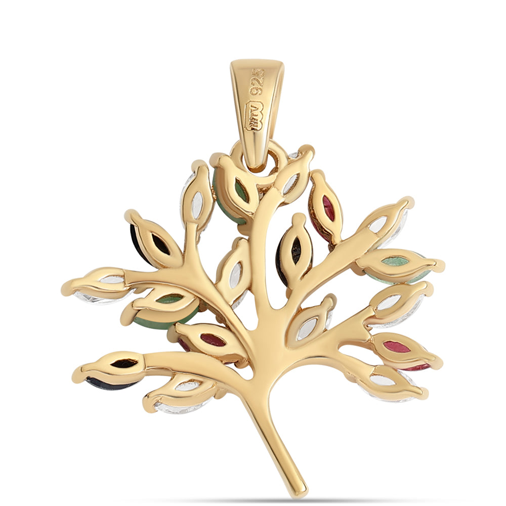 Kullattu hopeaRiipus Thairubiinilla ja Brasilian Smaragdilla