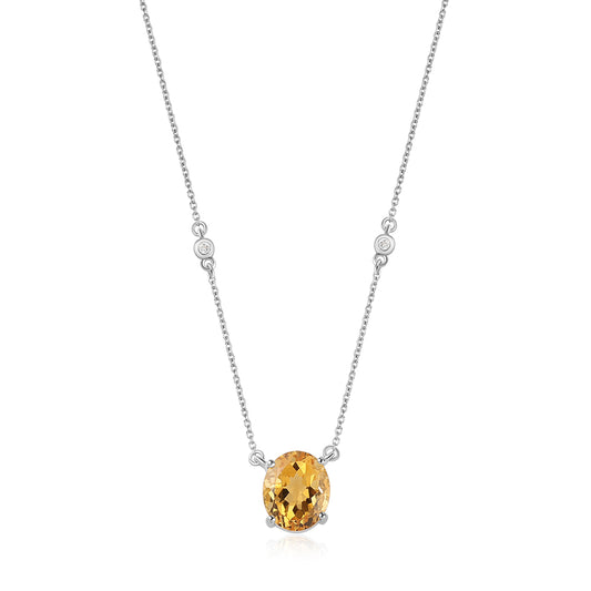 HopeaKaulakoru Sitriinillä ja Valkoisella Topaasilla