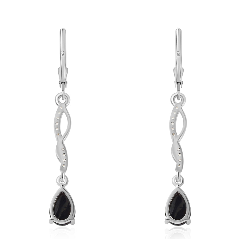 HopeaKorvakorut Lega Dembin Keskiyönmustan Etiopialaisella Opaalilla ja Valkoisella Topaasilla