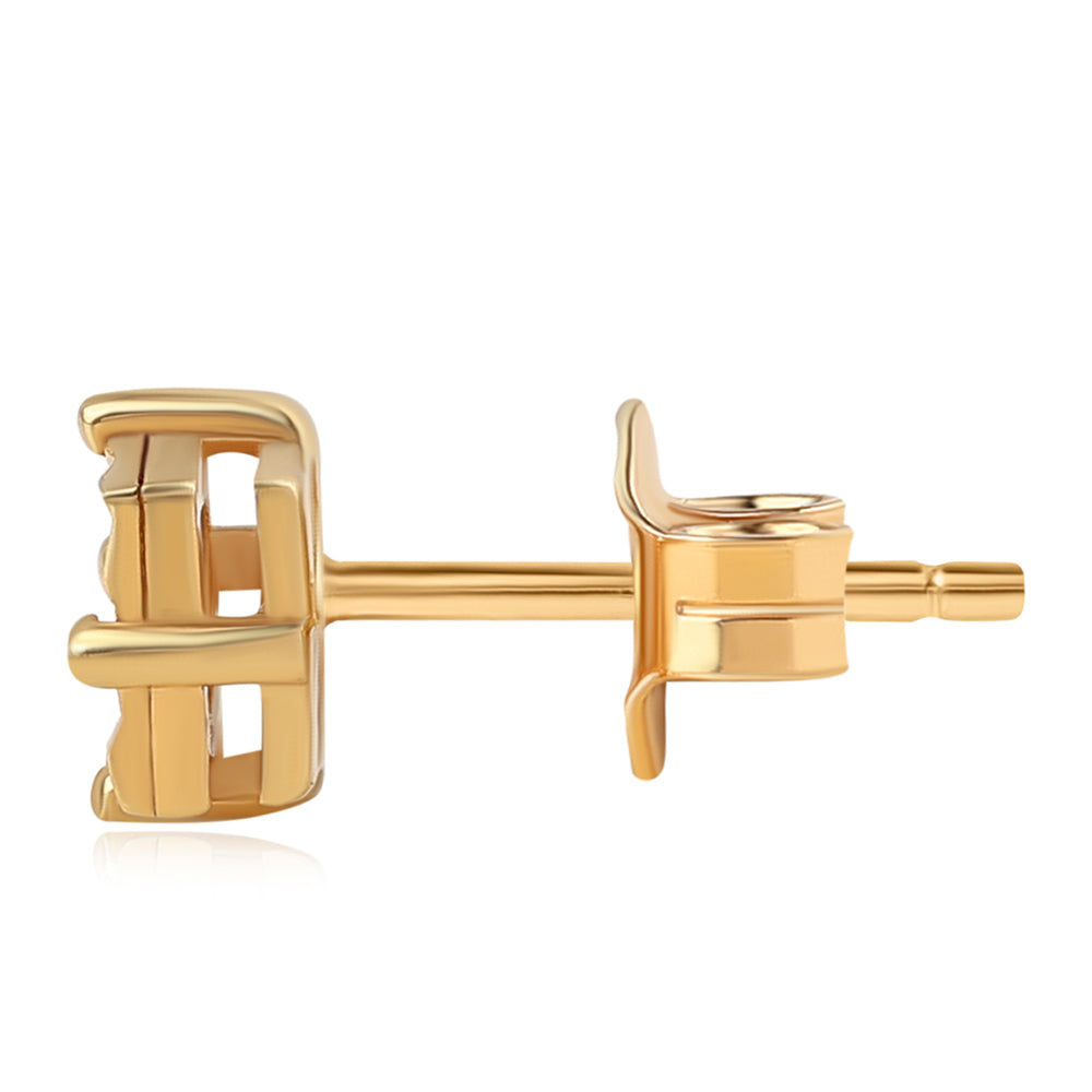 Kullatut hopeat Korvakorut Vihreällä Timantilla