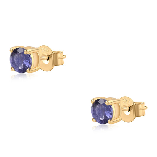 Kullatut hopeat Korvakorut Ioliitilla