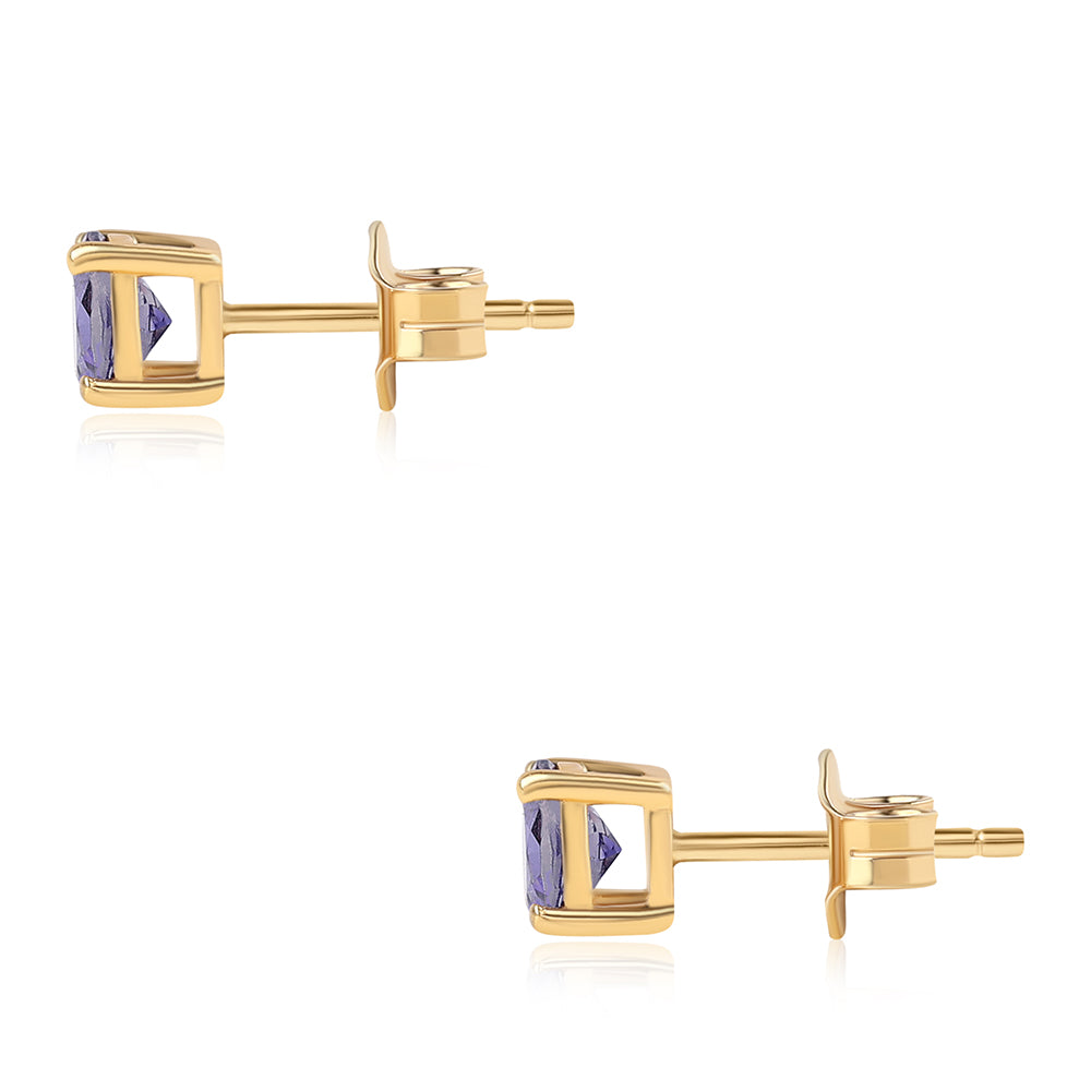 Kullatut hopeat Korvakorut Ioliitilla