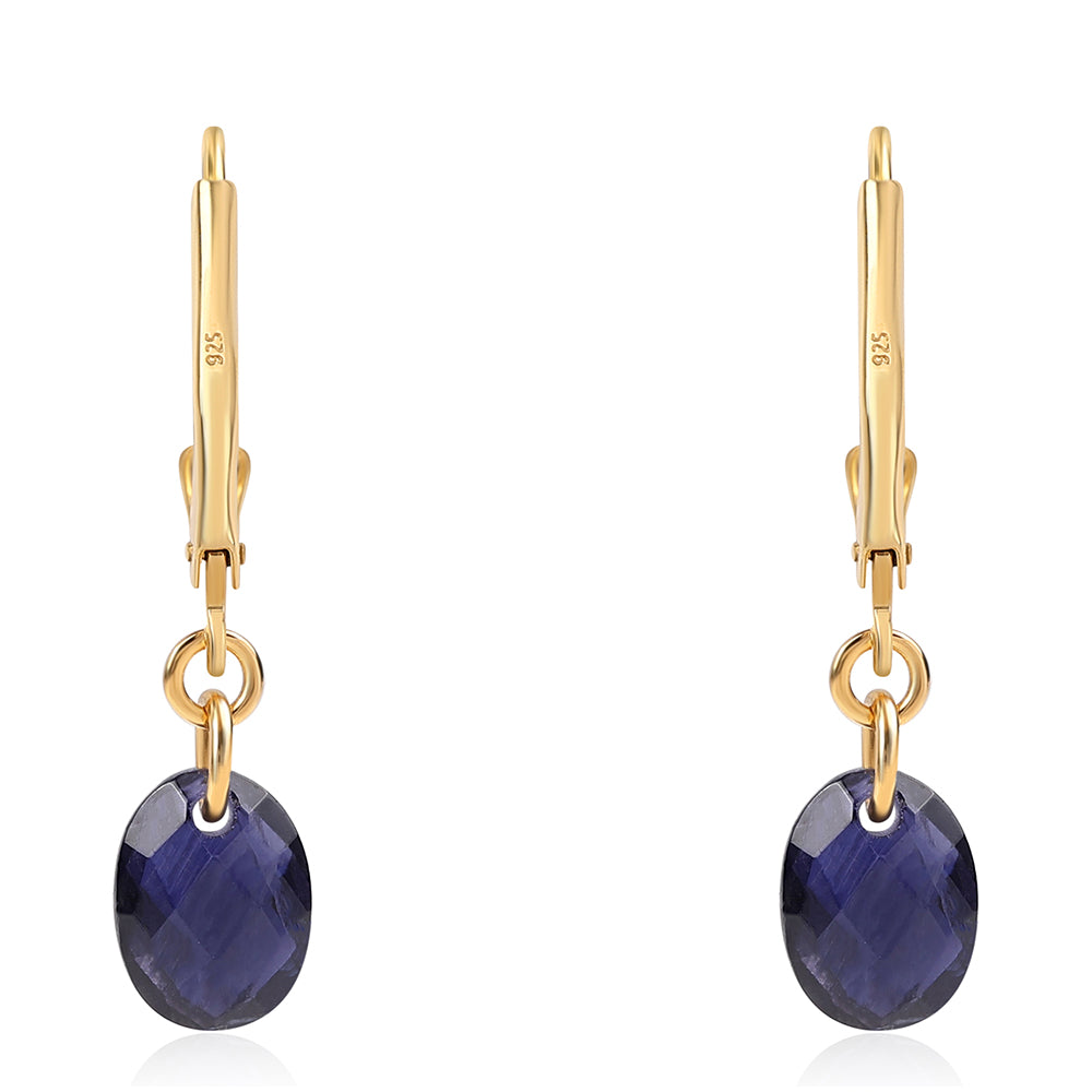 Kullatut hopeat Korvakorut Ioliitilla