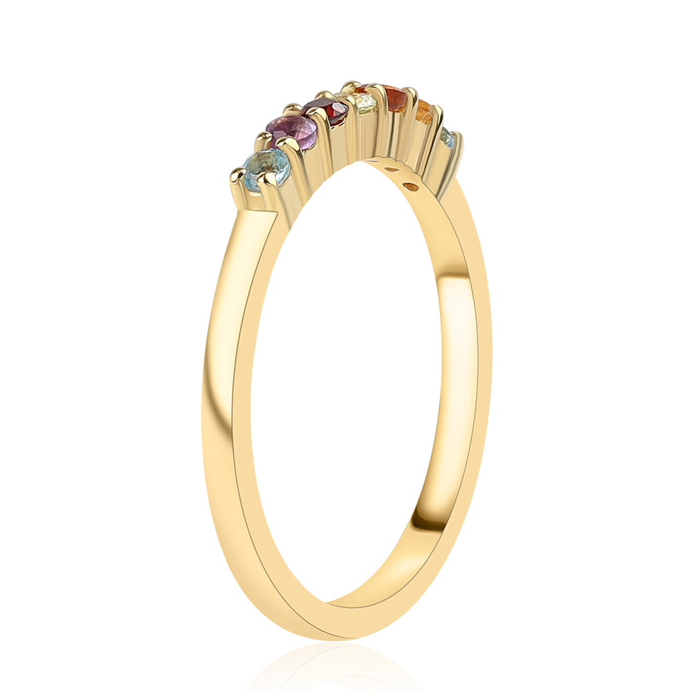 Kullattu hopeaSormus Afrikkalaisella Ametistilla ja Sitriinillä