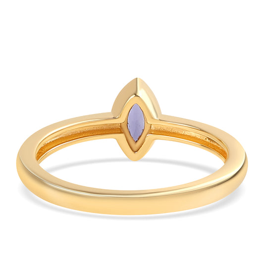 Kullattu hopeaSormus Ioliitilla