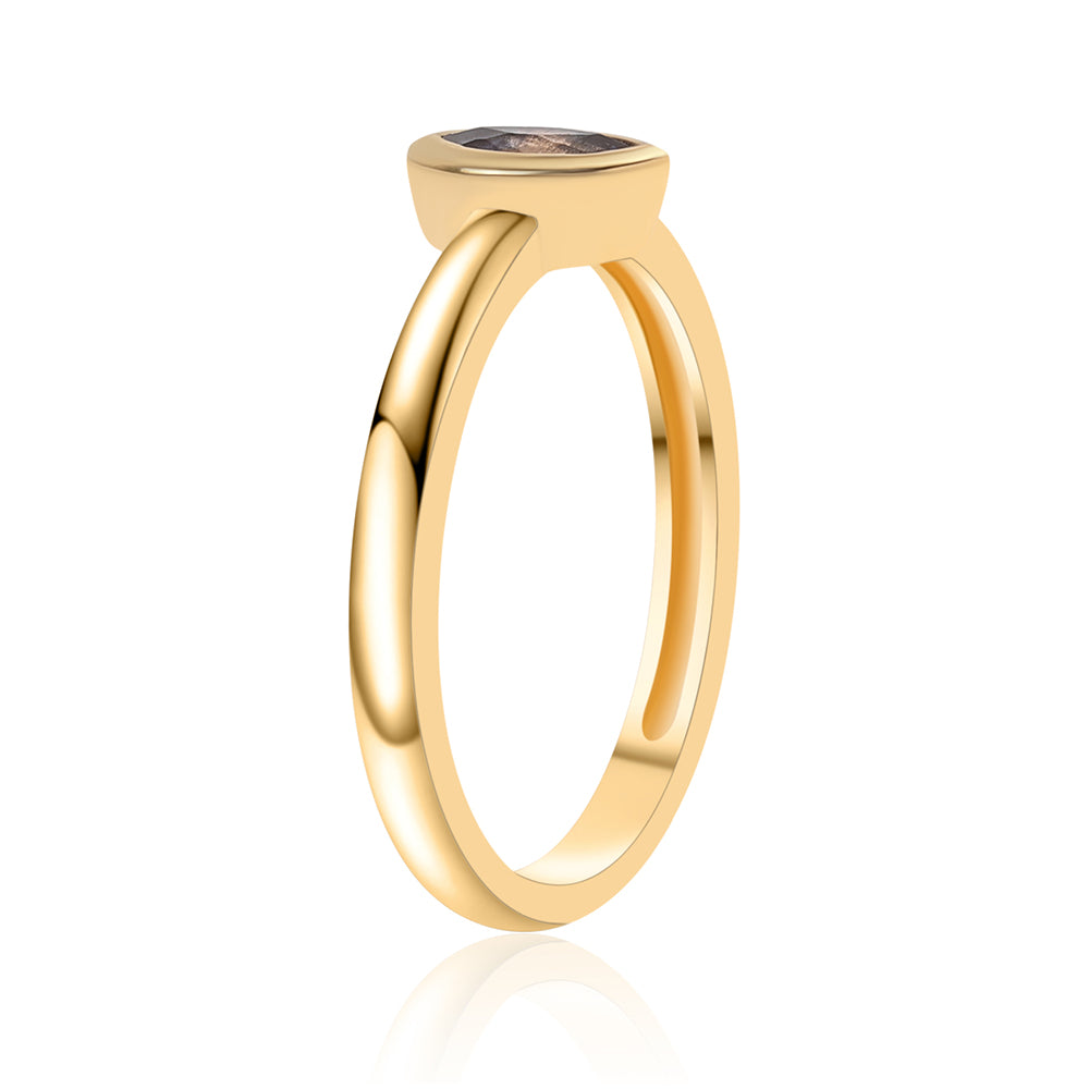 Kullattu hopeaSormus Ioliitilla