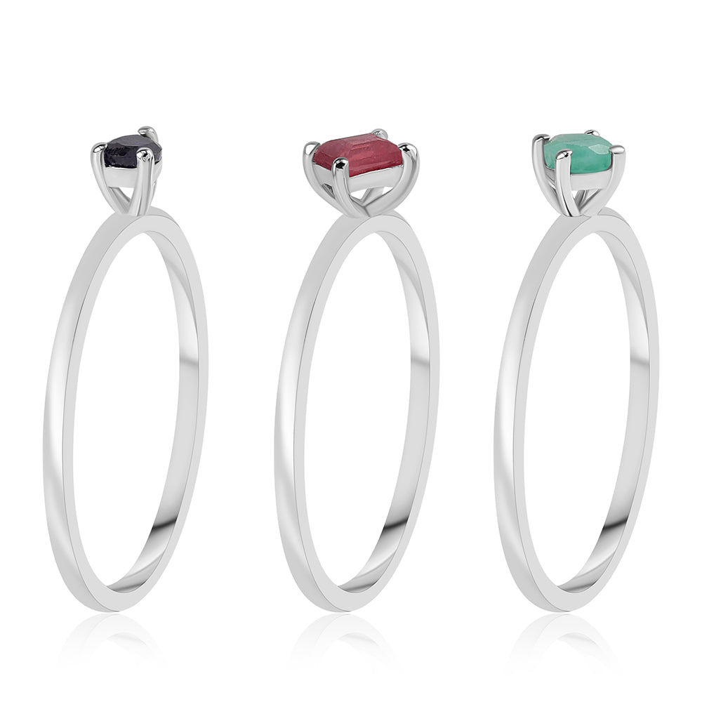 HopeaSetti Thairubiinilla ja Brasilian Smaragdilla ( Sormus )