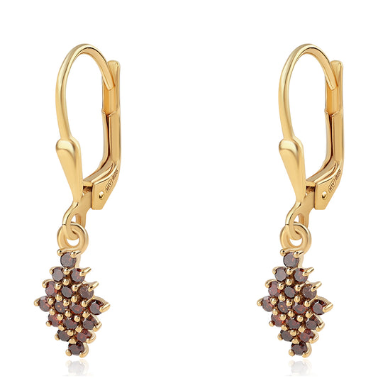 Kullatut hopeat Korvakorut Punaisella Timantilla