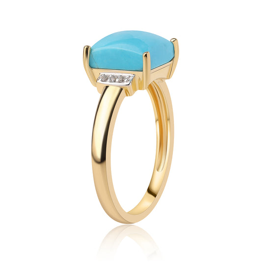 Kullattu hopeaSormus Ruususen Turkoosilla ja Valkoisella Topaasilla