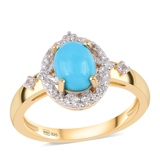 Kullattu hopeaSormus Ruususen Turkoosilla ja Valkoisella Topaasilla