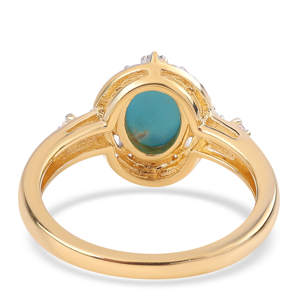 Kullattu hopeaSormus Ruususen Turkoosilla ja Valkoisella Topaasilla