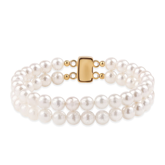 Kullattu hopeaRannekoru Makeanveden Valkoisella HelmellÀ